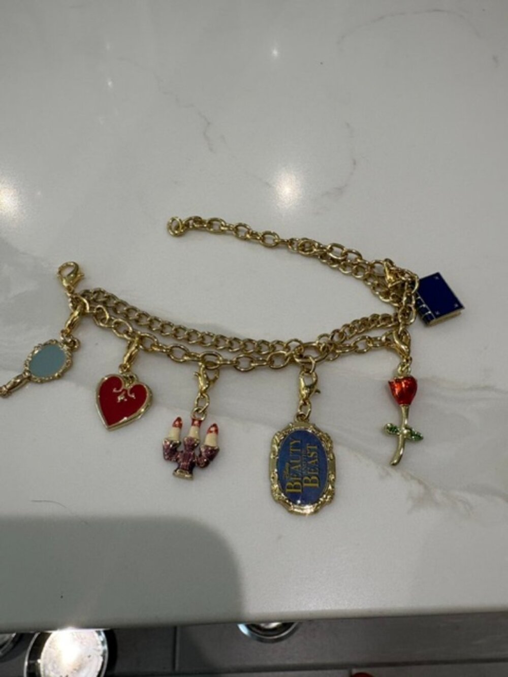 Disney Beauty And The Beast Broadway Charm Bracelet - never worn